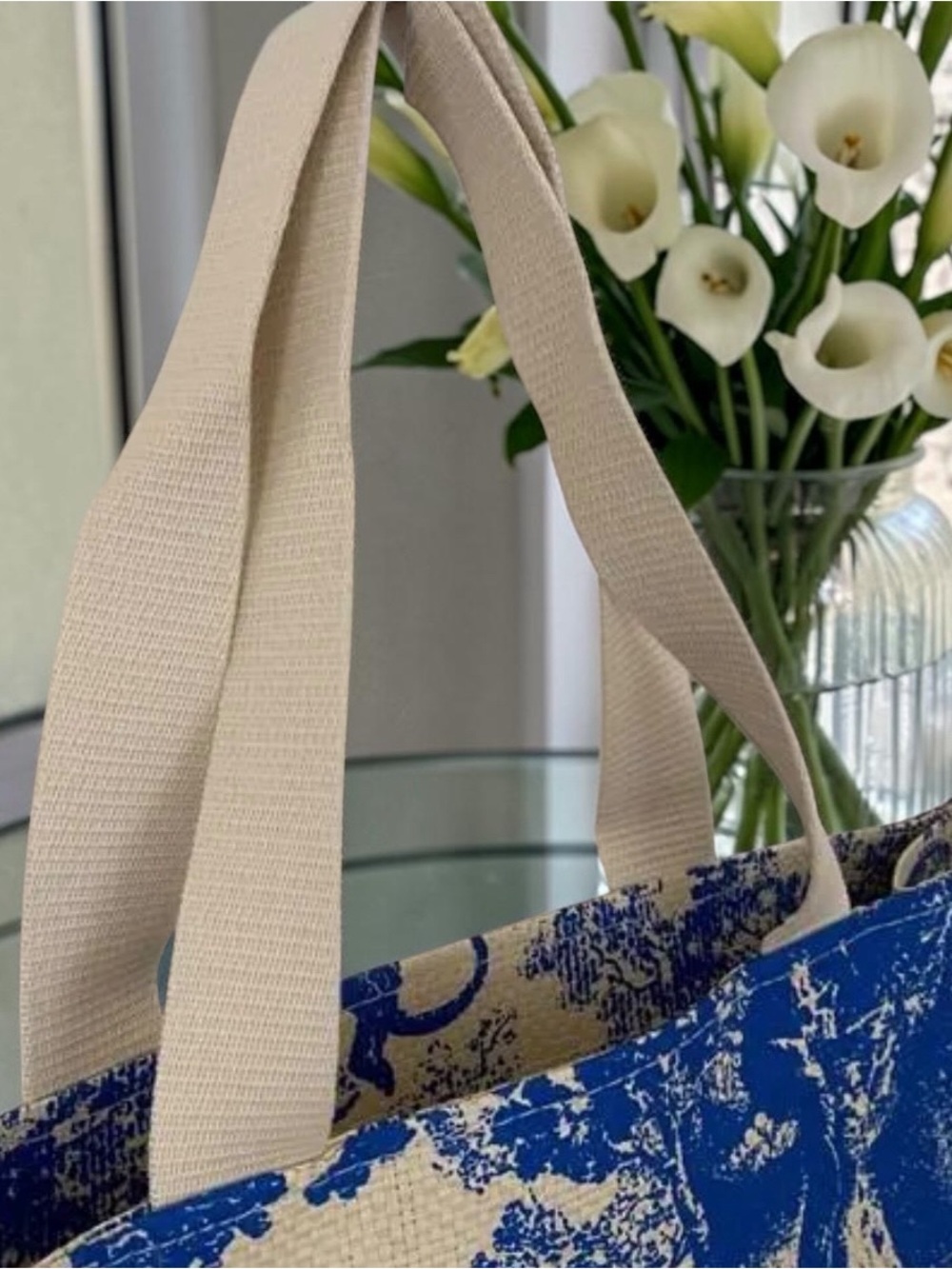 NEW Christian Dior Blue Toile De Jouy Print Tote - Picture 5 of 5